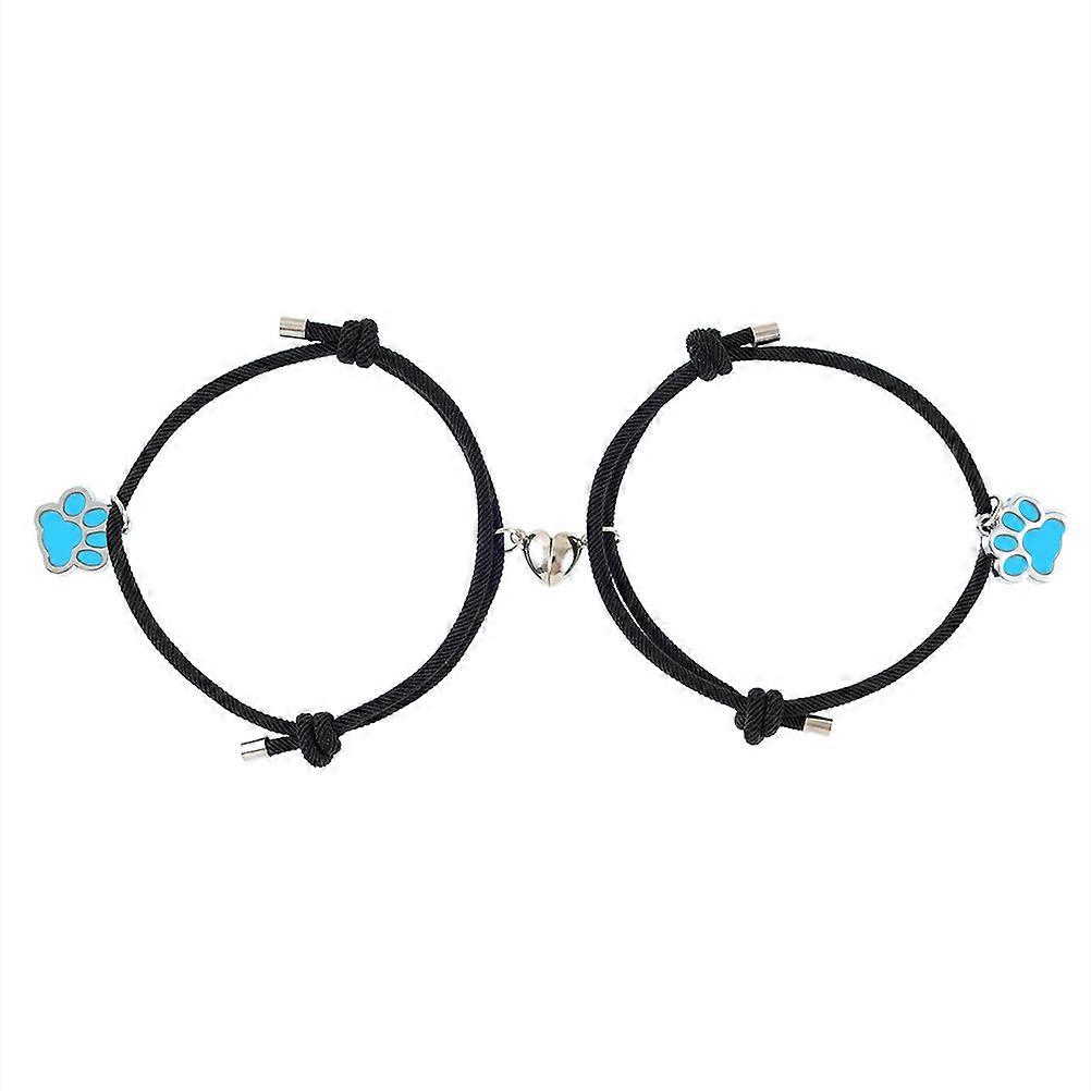 Creative Luminous Bracelet Circular Style Daily Wear Couples Jewelry Blue 30x1cm 2Pack