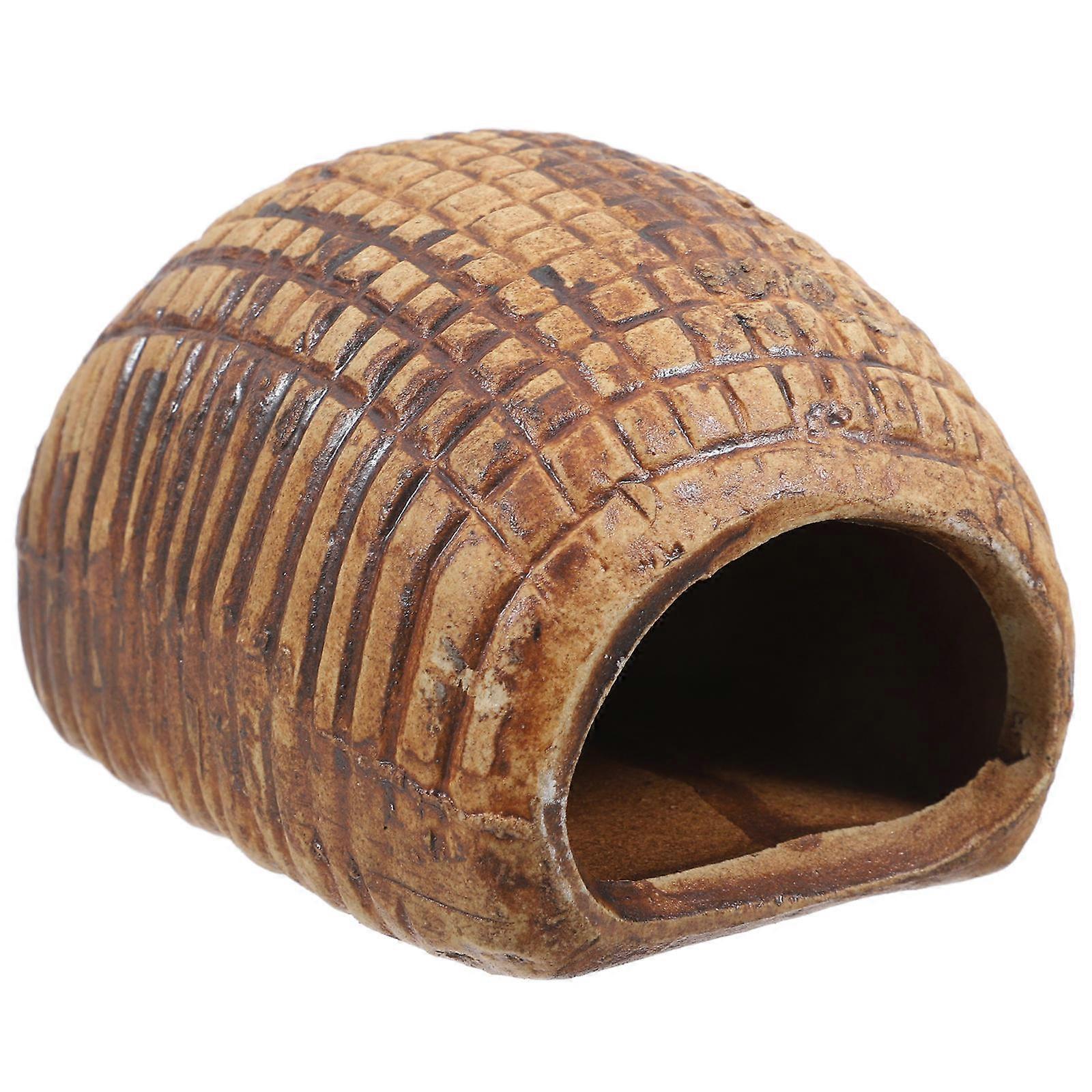 Fish Breeding Cones Cave Ceramic Aquarium Decor Cone Shaped Light Brown 2.9×2.4×2in Basking Ideal For Fish Enthusiasts 1 Set