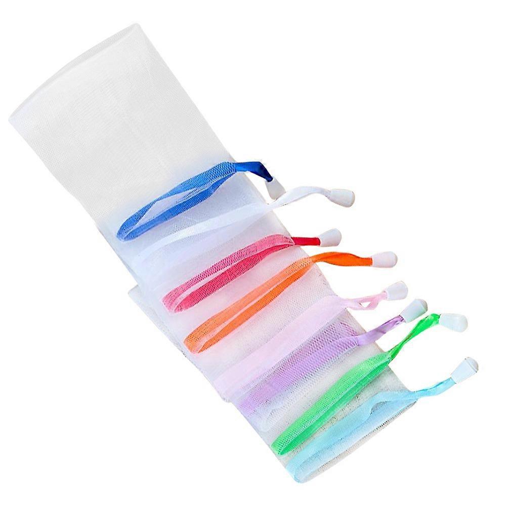 Cleansing Foamer Nylon Exfoliating Soap Saver Pouch Bubble Net Handmade Soap Rectangular Drawstring Design Body Washing 5Pcs