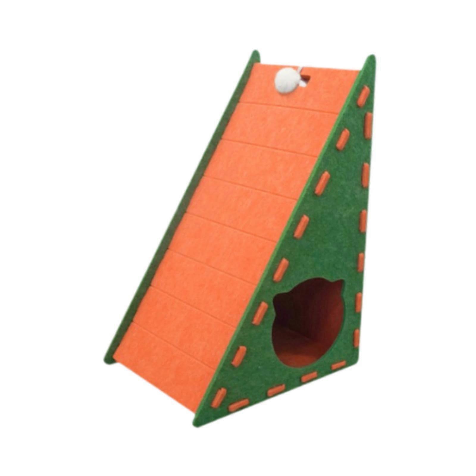 Cat Scratching Pad, Interactive Toy for Indoor Cats, Triangular Scratching Toy, Furniture Protector for Small, Medium and Large Cats, Kittens, Orange