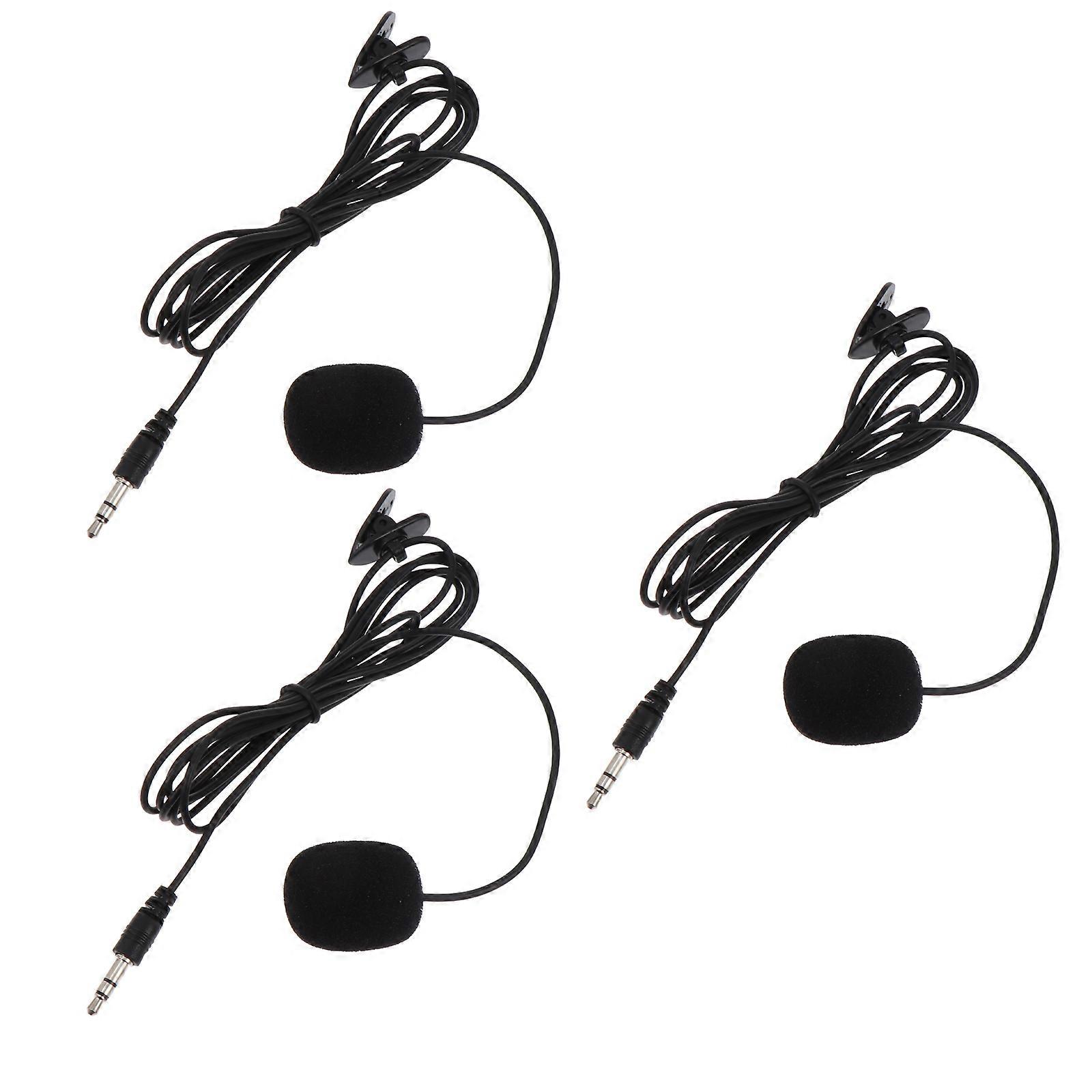 Clip-On Lapel Mini Lavalier Mic for Teaching Speeches Guiding Interviews with High Fidelity Sound 3Set