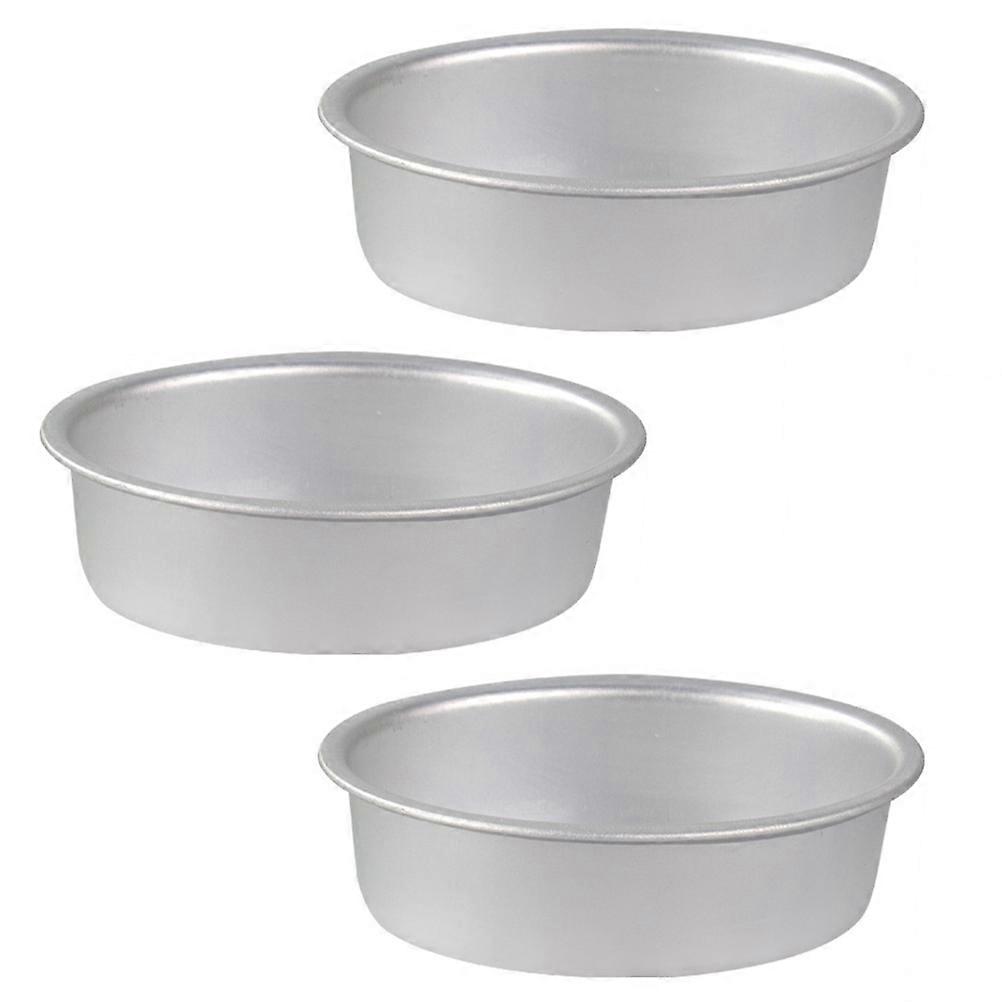 Oval Cheesecake Pans with Non Stick Aluminum Alloy for Baking Generously Sized Cakes 3 Pcs Silver