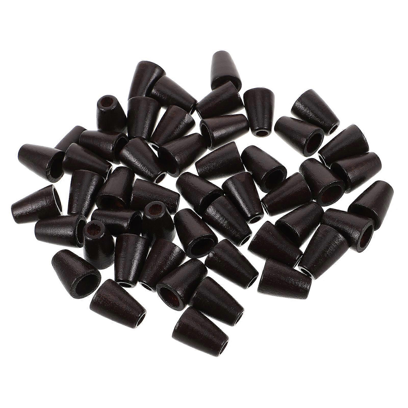 Sweater Cord Closures Wood Unique Design Cone Shaped Fasteners Rustic Style Diy Craft Projects 50Pcs