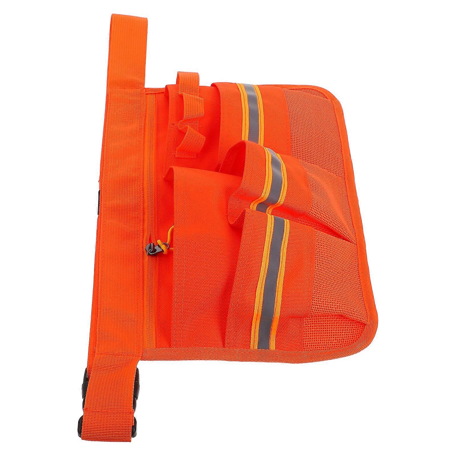Utility Design Tool Waist Storage Bag Orange 33.00X23.00X0.50CM Durable Material 1Pcs