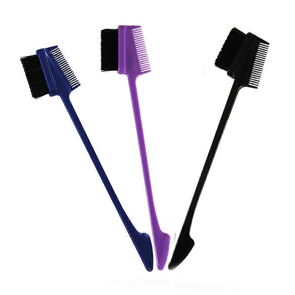 فرشاة الحواجب للمكياج 6 قطع مشط حواجب محمول متعدد الوظائف أسود