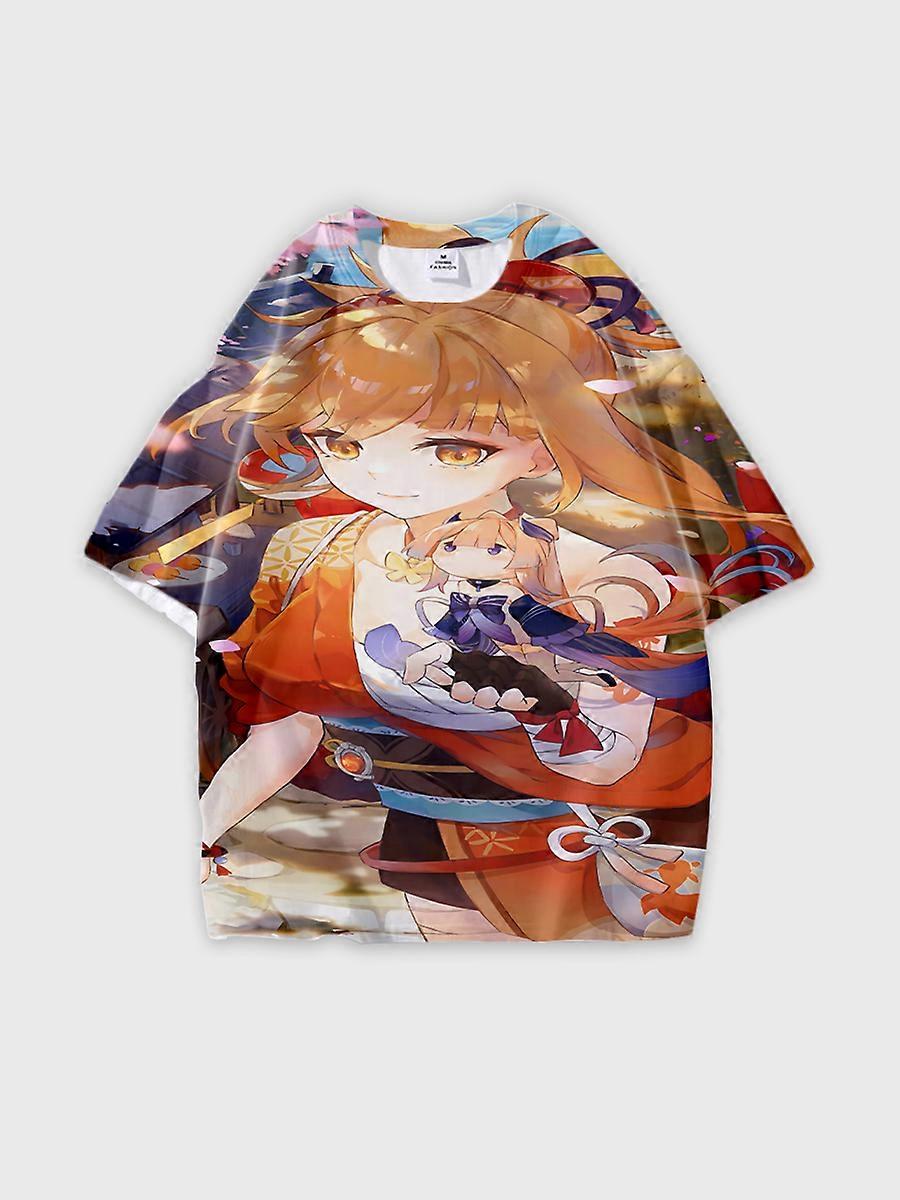 T-shirt round neck Role Pattern loose short sleeve D310