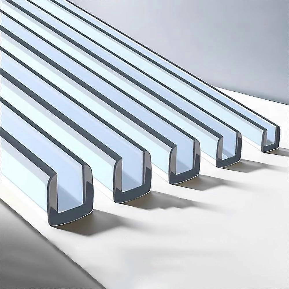 Transparent PVC edge trim strip, Ushaped protective edge for table edges, 4–5 mm wide safety guard.