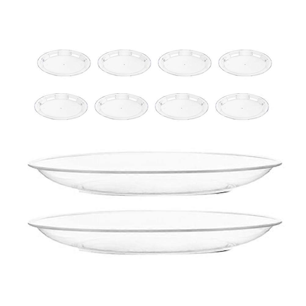 7 Inch Round Plastic Serving Platters 10 Pcs Ideal For Parties Family Gatherings Elegant Clear Design Smooth Edges