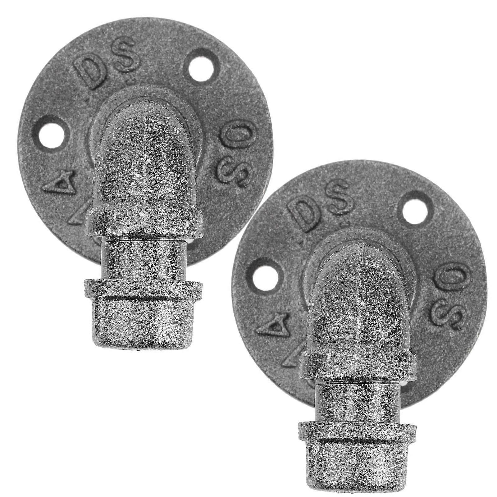Silver Iron Wall Hooks for Hanging Clothes and Accessories SpaceSaving Design 2pcs Set