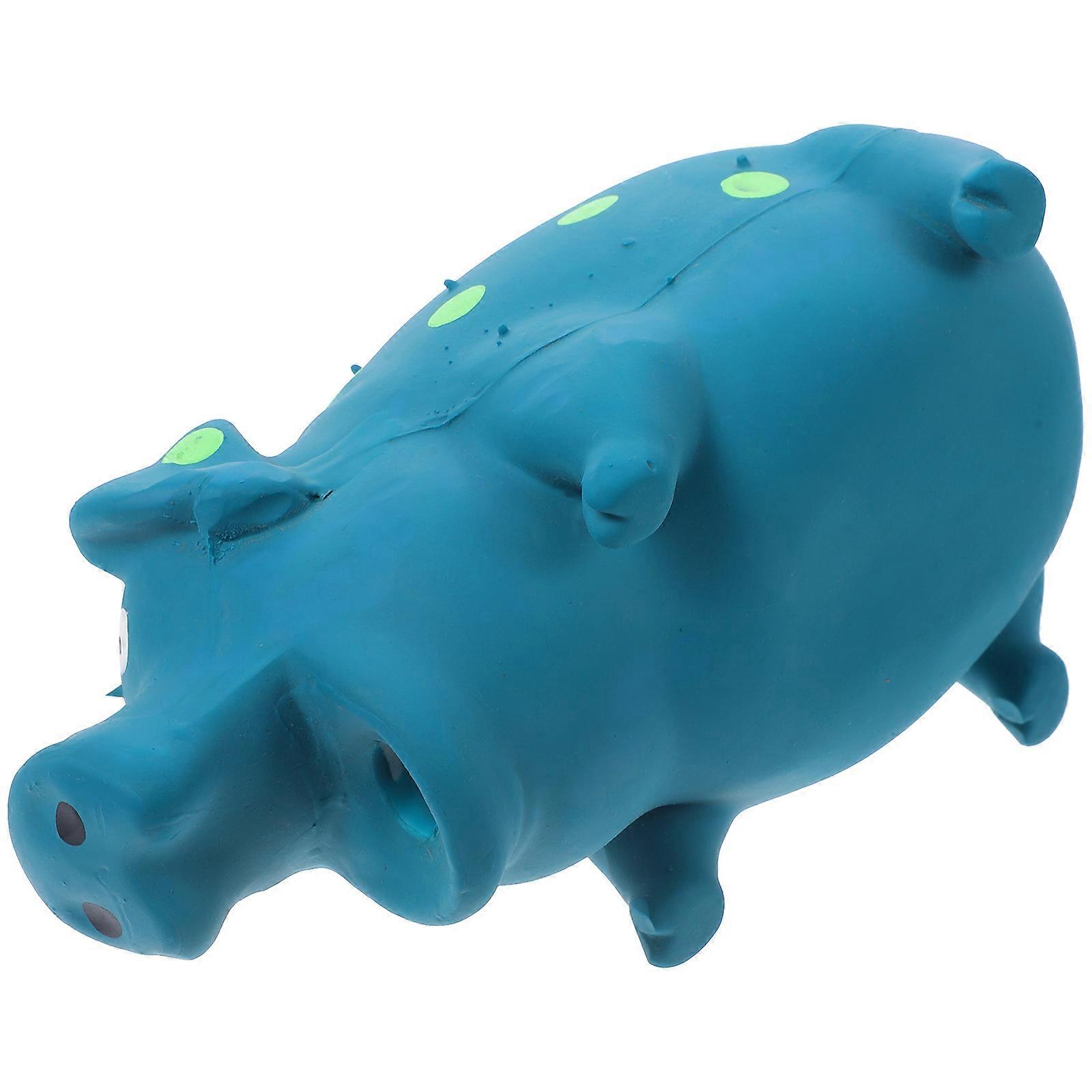 Durable Latex Dog Toy for Small Puppies Blue Biting Resistant Easy to Clean 3.5 inches