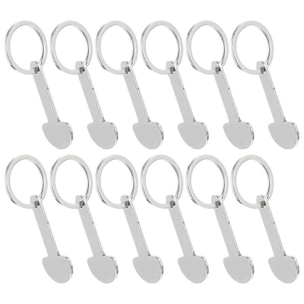 12pcs Zinc Alloy Shopping Trolley Token Keychain – Durable Removable Trolley Keys for Supermarkets, Gyms & Coin Operated Machines – Easy