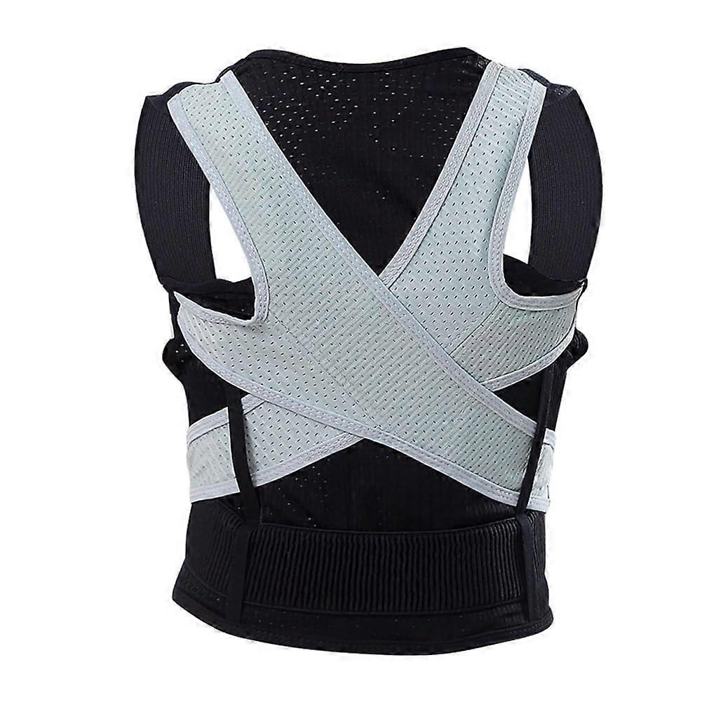 Kids Back Support Posture Correction Belt Improve Posture Relieve Pain (Grey, S/M)