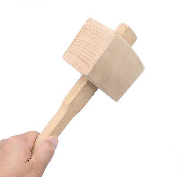 Wooden ice hammer and canvas bag for crushing ice