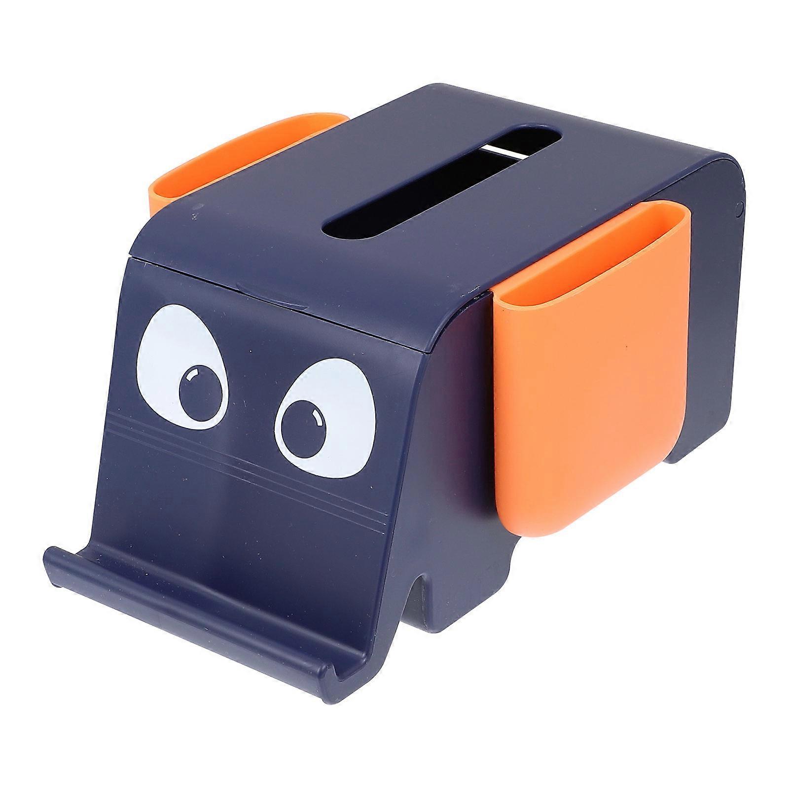Elephant Shaped Multifunctional Tissue Box with Storage Compartment, Scratch Resistant Desktop Organizer for Bathroom, Vanity, and Office Use, Smooth