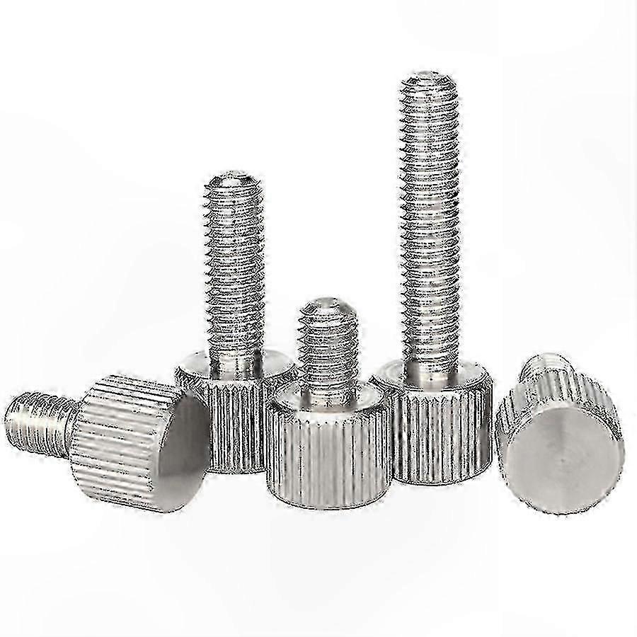Flat Head Thumb Screw, Knurled Stainless Steel Bolt M3-M6, 20pcs M6x8 Fasteners for DIY Projects and Tools Adjustment Needs