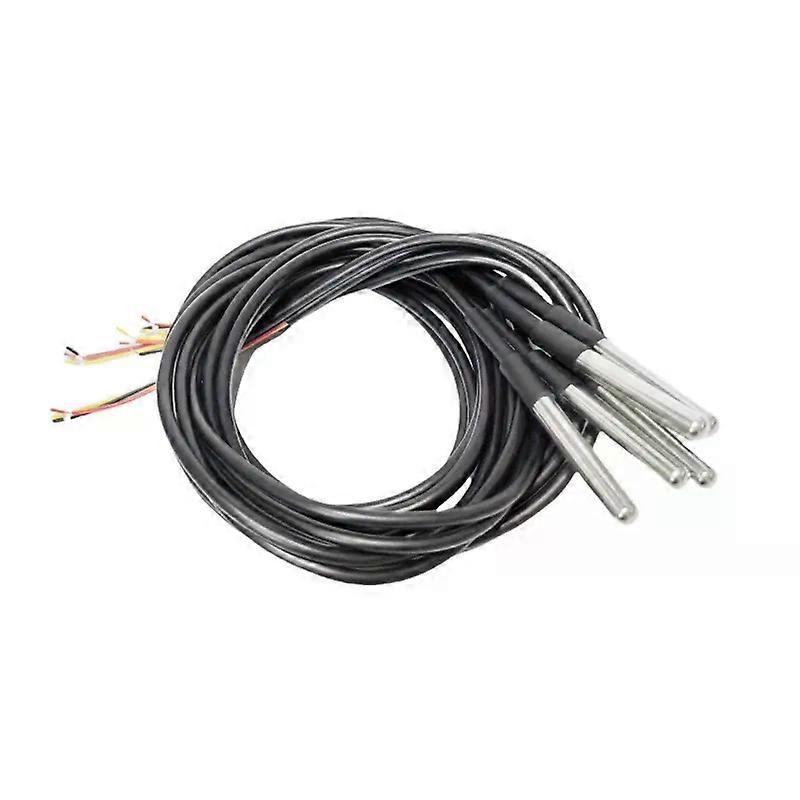 1-10pcs DS18b20 sonda de temperatura sensor de temperatura 1M 2M 3M DS1820 pacote de aço inoxidável à prova d'água 18B20 100cm / 200cm / 300cm