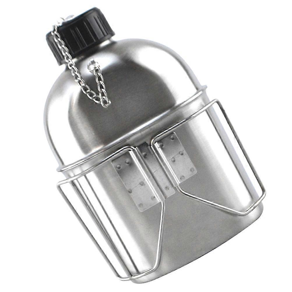 غلاية مياه محمولة من الفولاذ المقاوم للصدأ مقصف تخييم عملي 1 مجموعة لعشاق الهواء الطلق 18.5X13.8X7cm