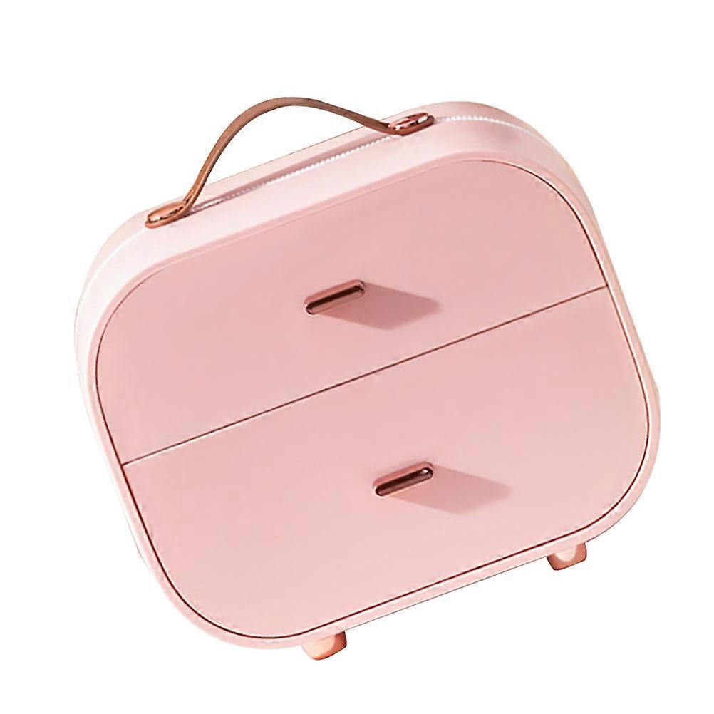 Pink MultiLayer Storage Box for Makeup and Cosmetics with Good Sealing Performance Compact Lightweight PP Material