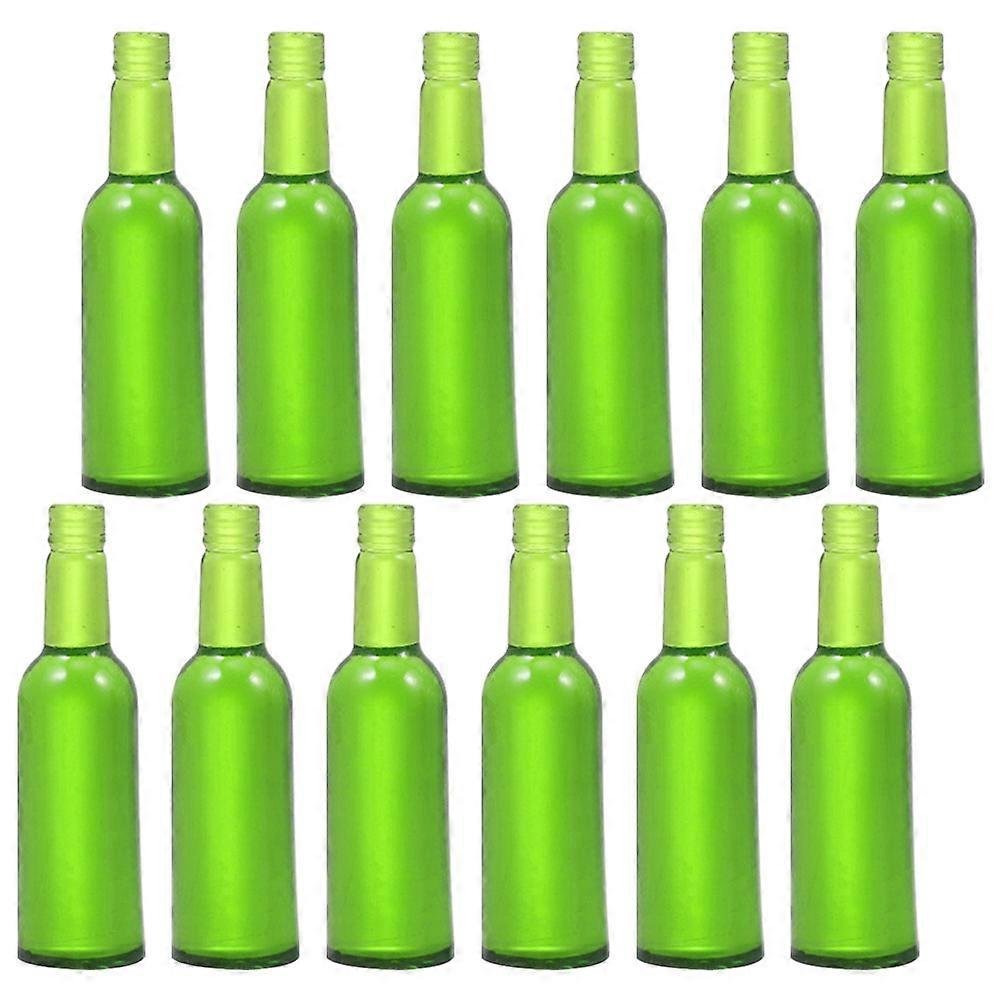 Small Bottle Mini Beer Bottle 12Pcs Doll House Accessories Simulation Decoration 3.5X1CM Green Resin