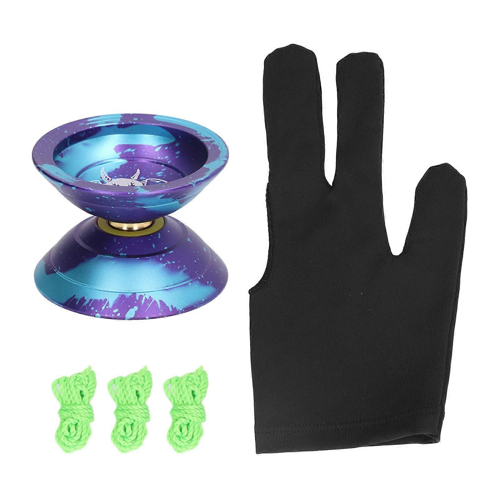 Yo Yo Toy 2 Rotate Modes String Trick Decompression Unresponsive Yoyo Bearing Ball for Children Purple