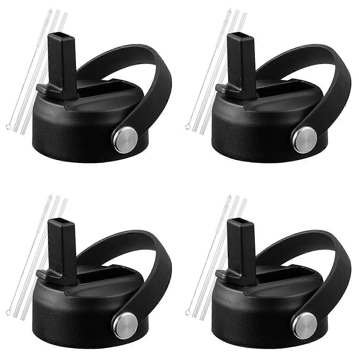 4X Straw Lid for Wide Mouth 32 40 Oz, Straw Lid with Handle and Straws,Replacement Sports Straw Cap