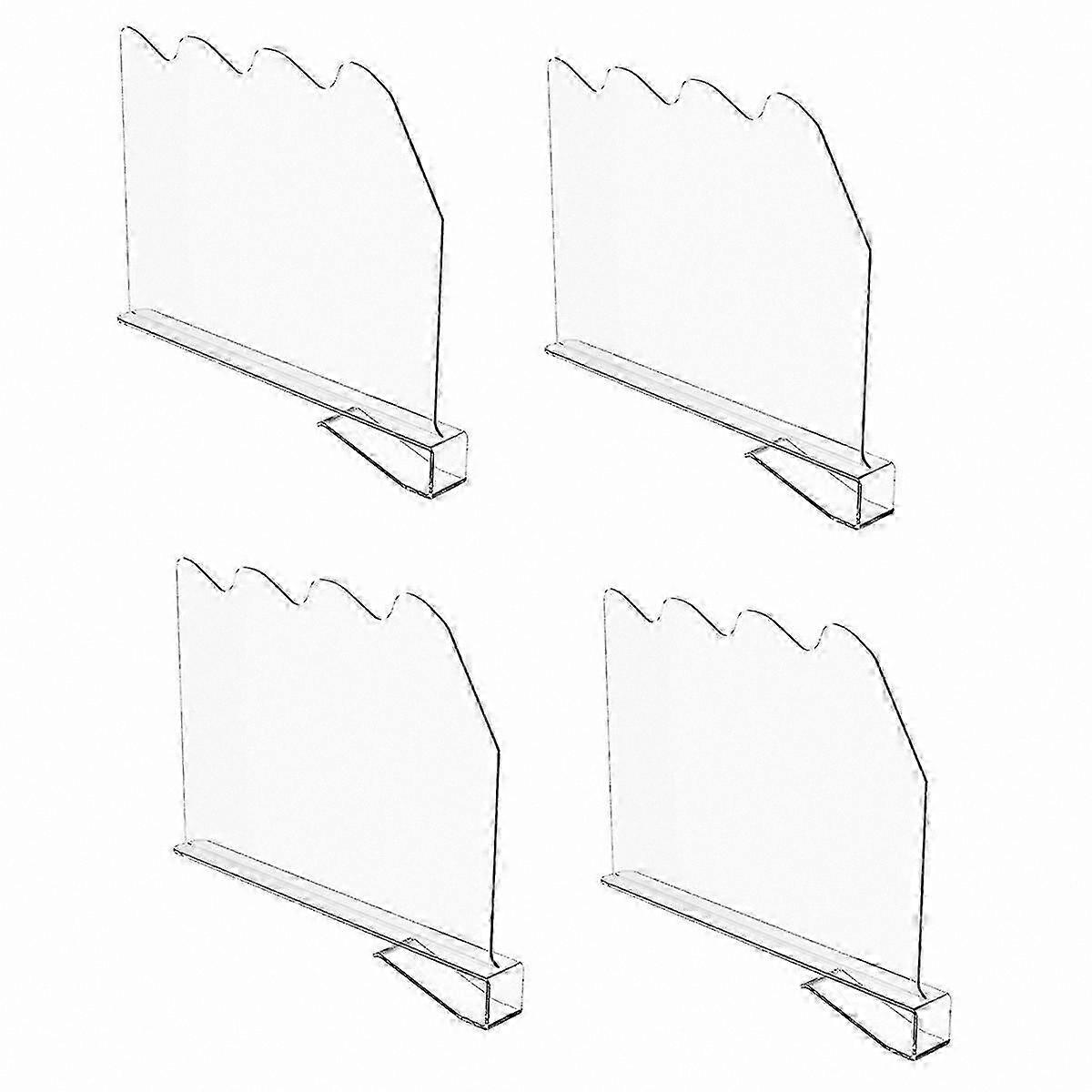 4-Pack Acrylic Shelf Dividers for Closet Storage and Organization - Transparent Closet Shelf Separator for Home Use