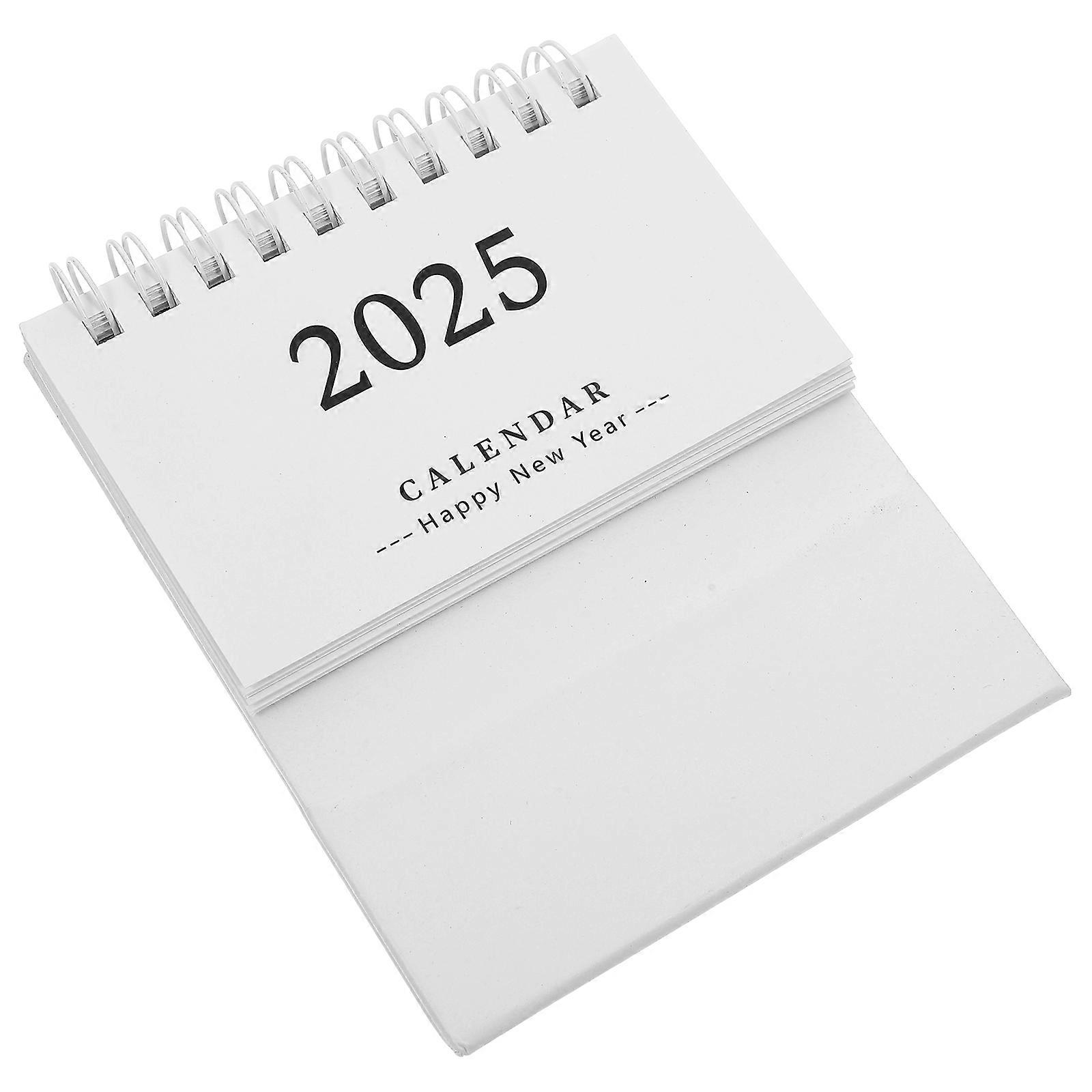 Mini Desktop Monthly Calendar with Coil Binding – Compact Office Organizer for Home and Work Use – Modern White Tabletop Planner for Daily Scheduling