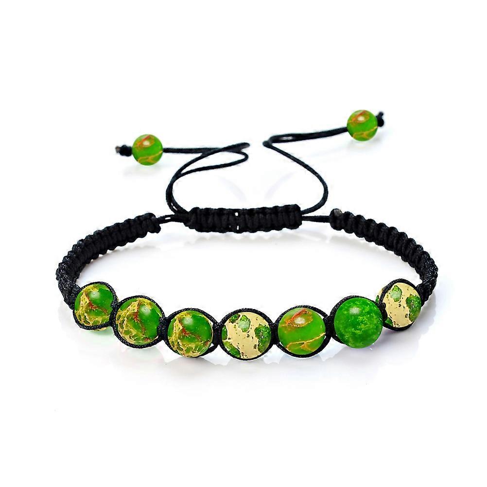 Braided Rope Bracelet, Polished Stone Beads for Style, Unisex and Versatile