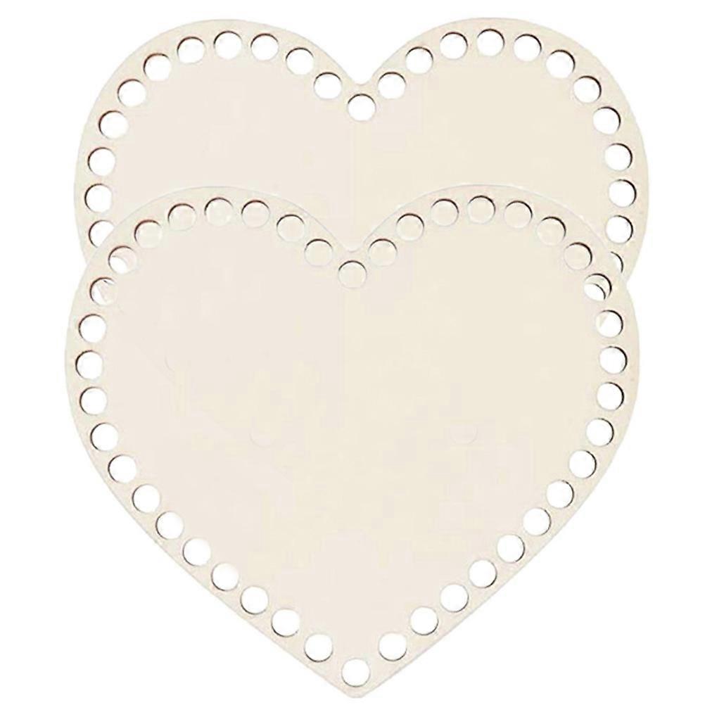 Wooden Bag Bottoms for DIY Craft Projects Strong and Durable Synthetic Material Beige 2pcs Heart
