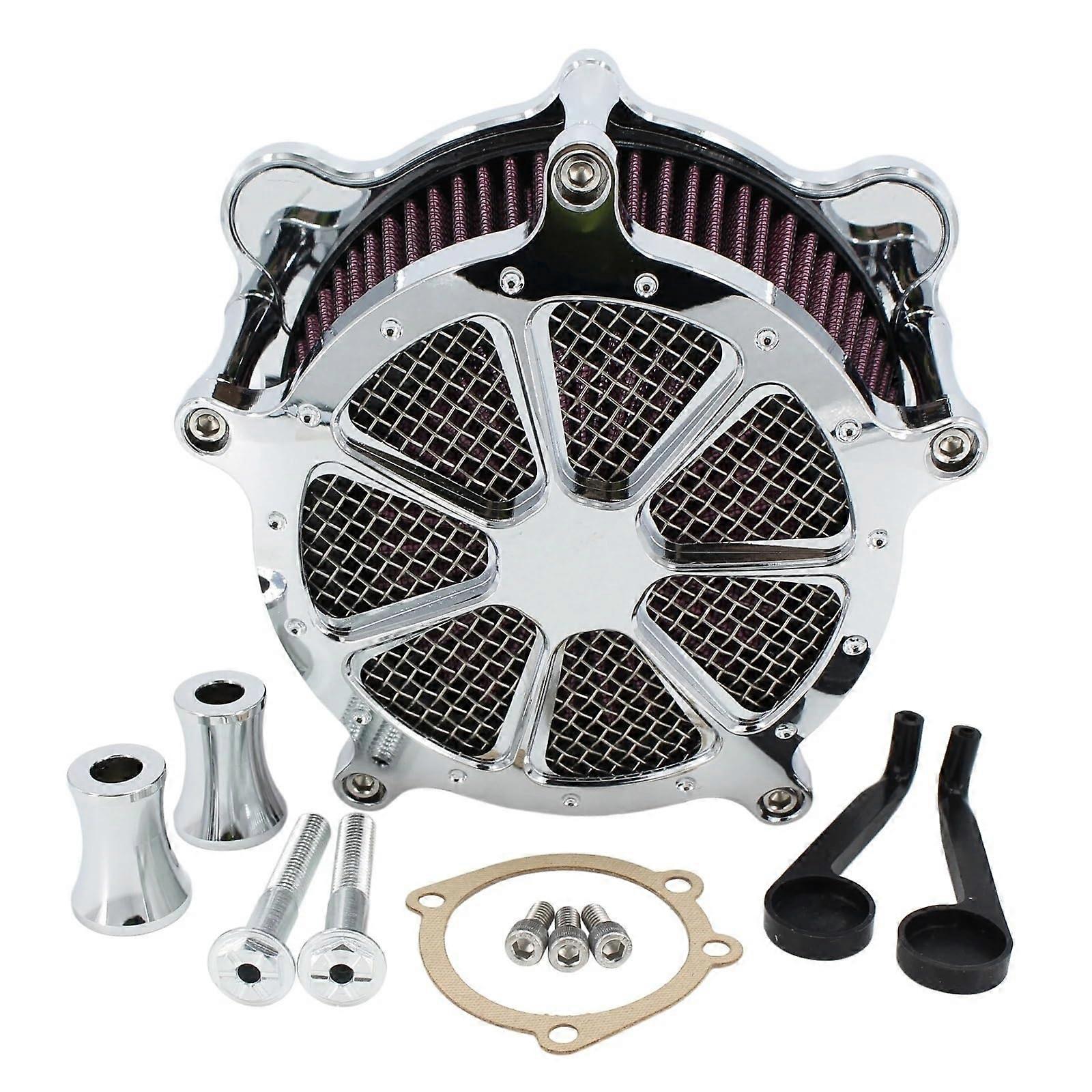 Motorcycle CNC Chrome Air Filter Inlet Kit for Harley EVO Twin Cam Touring Road Glide Road King Softail FXST Dyna