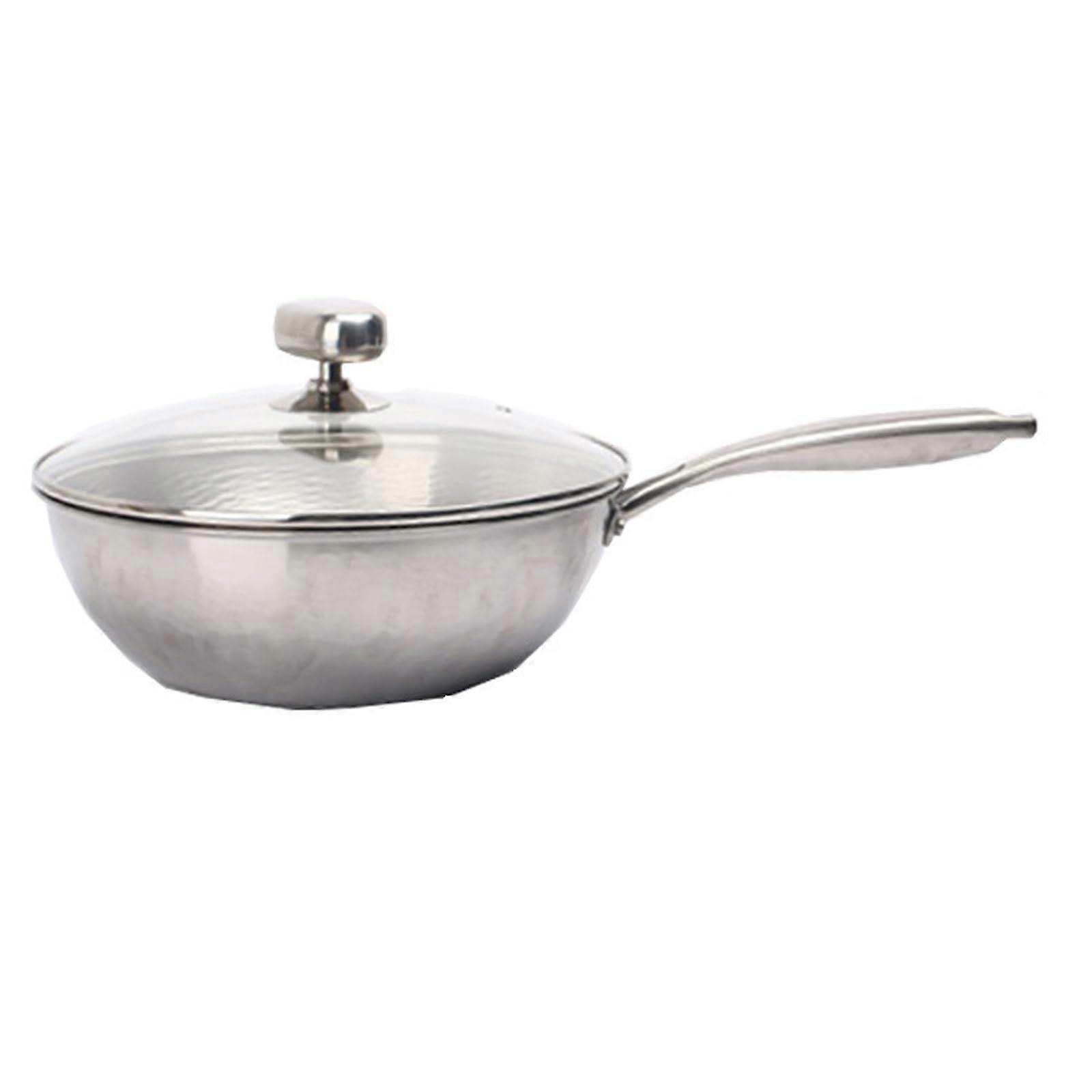 Titanium and Ceramic Wok Pan with Lid, Cool Handle, Flat Bottom for All Stoves (30 cm)