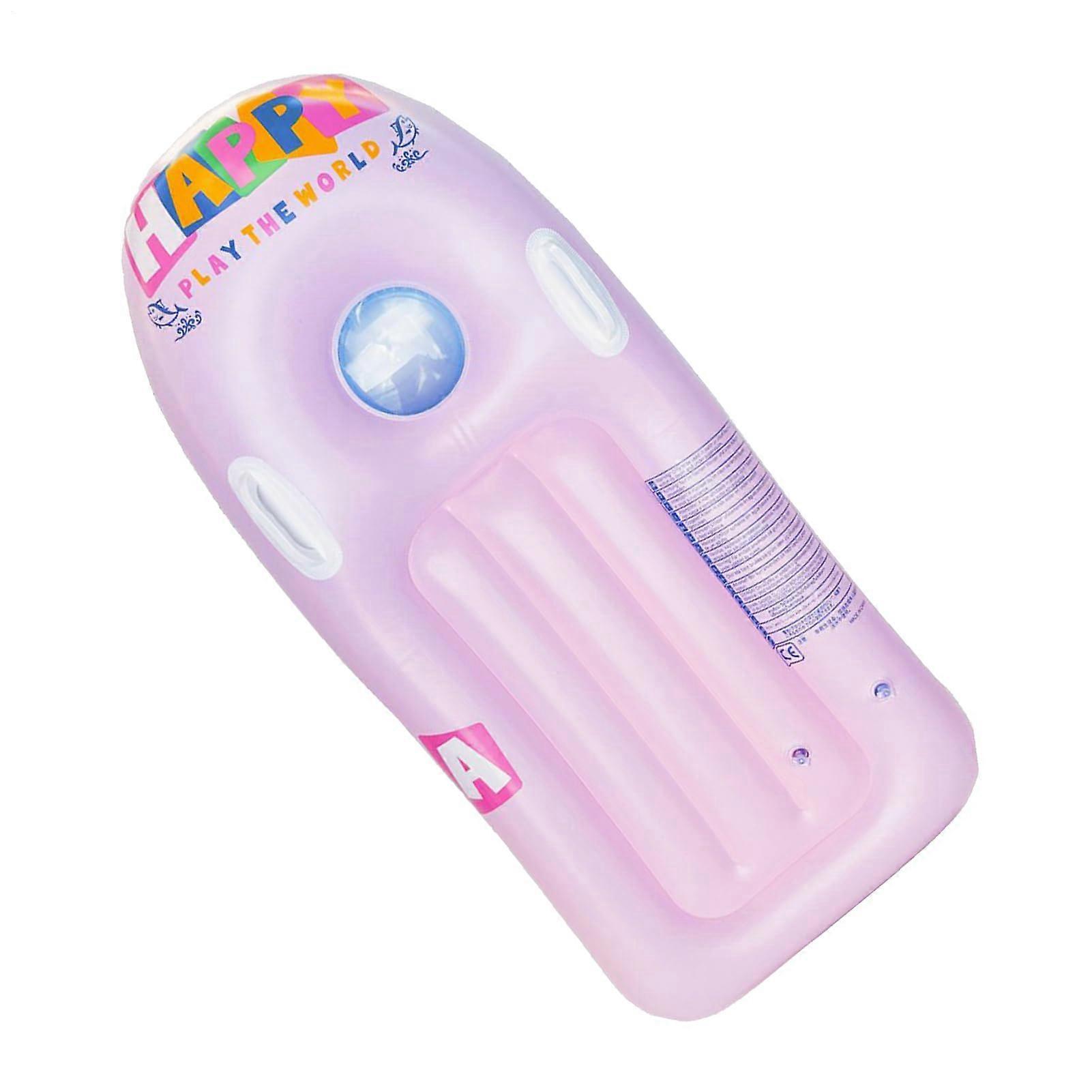 Surfboard Swimming Island Inflatable Pool Float for Kids, Pink PVC Water Mattress for Outdoor Lake Party and River Fun