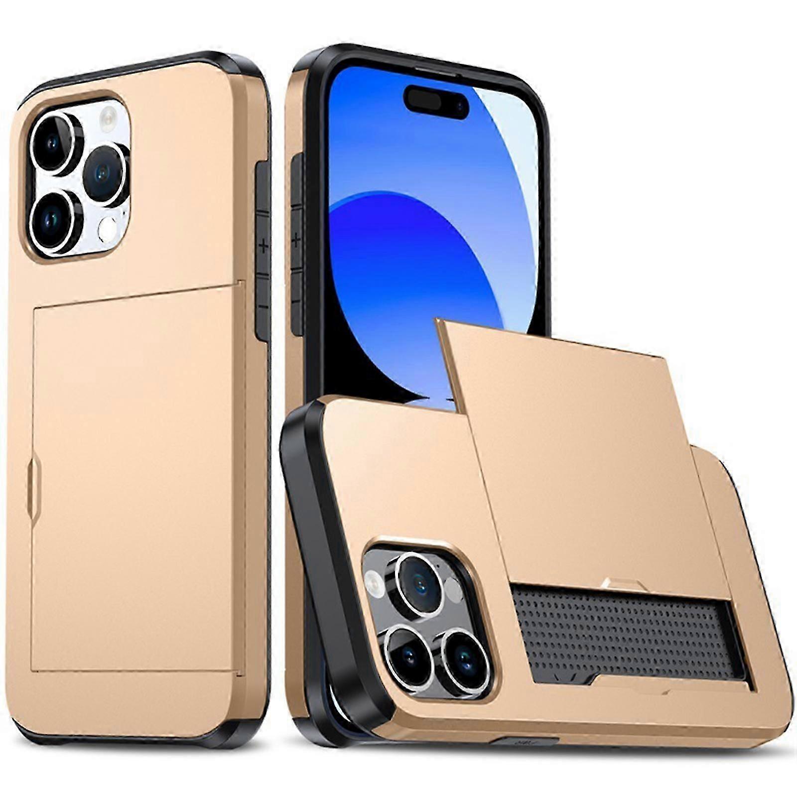for iPhone 15 Pro Max/15 Ultra Case with Card Holder Heavy Duty Protective Dual Layer Shockproof Hidden Card Slot Slim Wallet Case 15 Pro Max