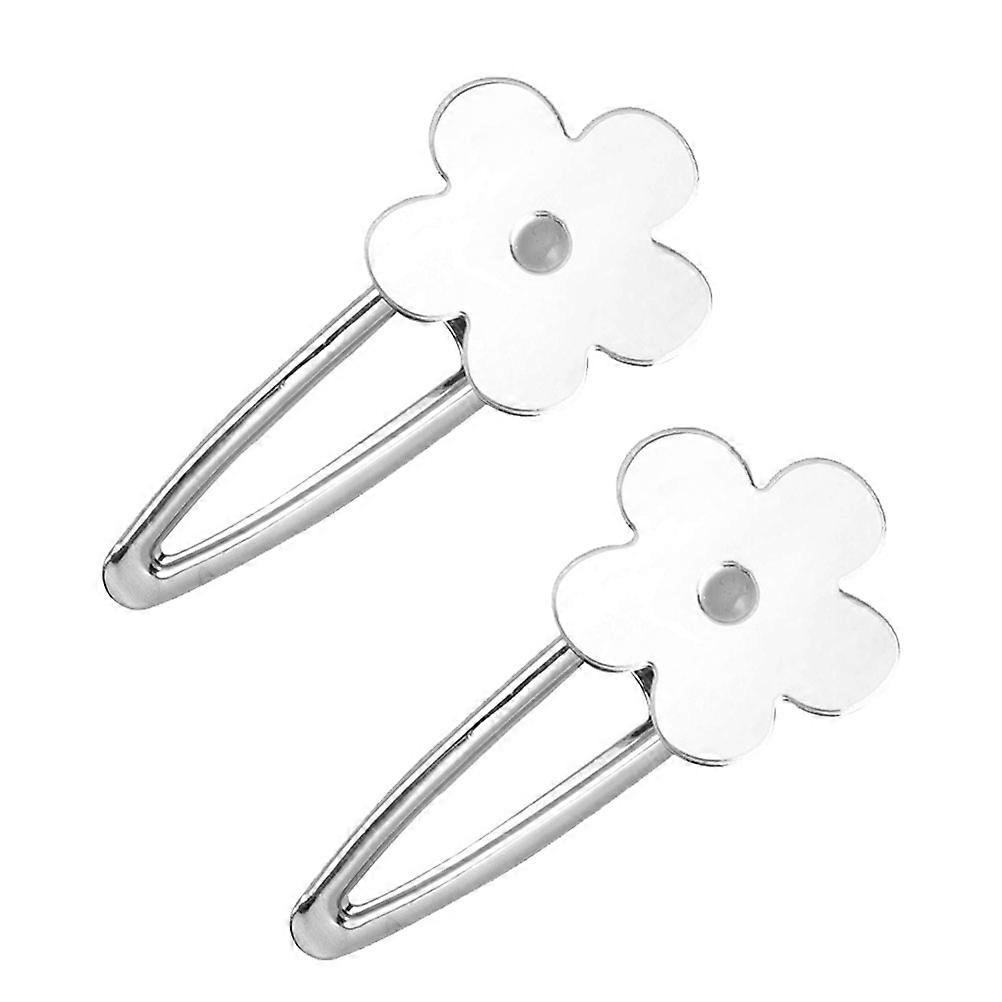 Here's a refined and professional product description based on the title you provided:
**2pcs Silver Flower Patterned Hair Clips – Versatile