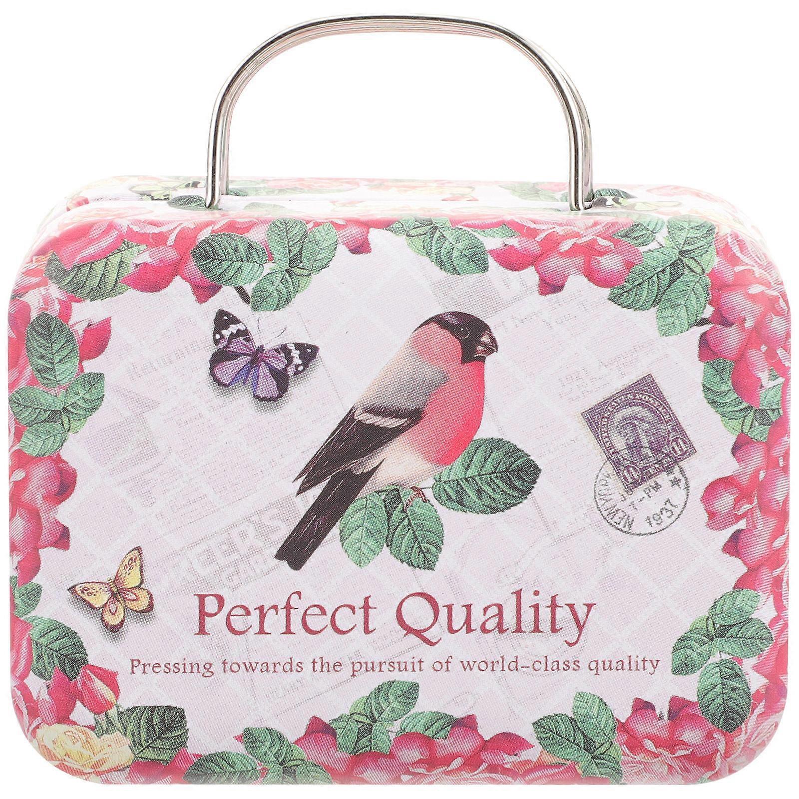 Trinket Storage Box Mini Keepsakes Case For Women Home Use 7.6x7.5x3.3cm Vintage Style 1Pcs