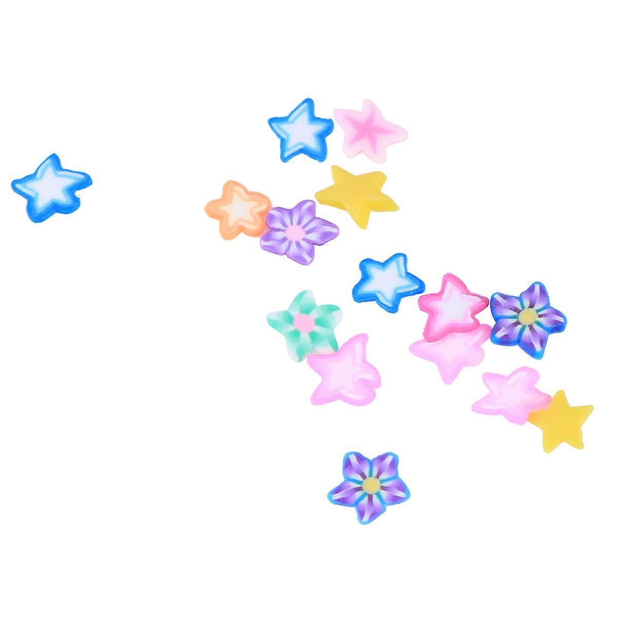 1000pcs Coloful Fruit Ceramic Nail Art DIY Decorations Manicure Tools Accessoires Slices Polymer Clay (Five pointed Star Pattern)