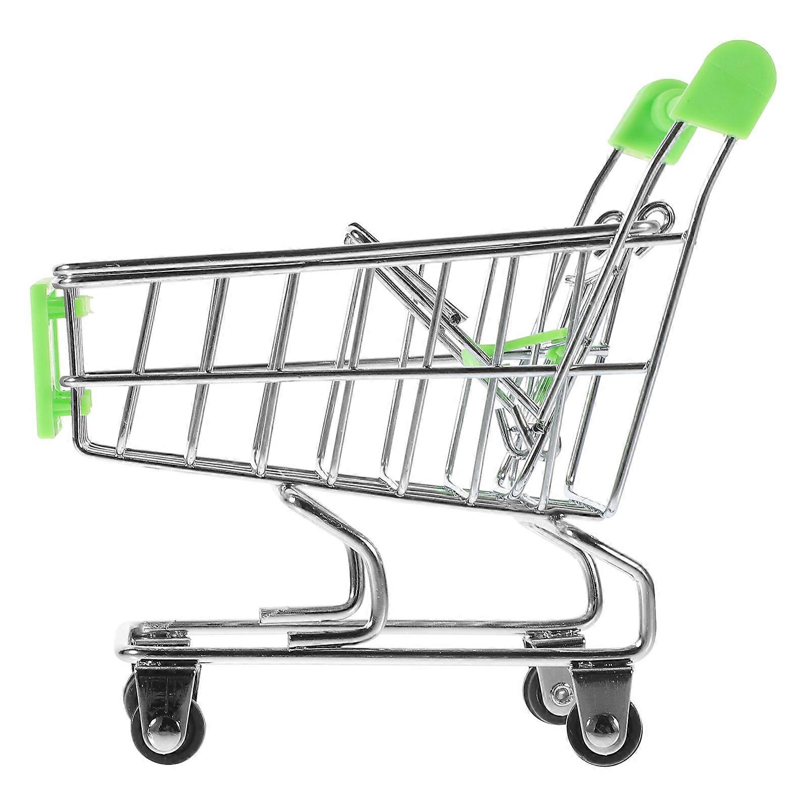 Miniature Shopping Cart Storage Basket with Realistic Design – Tiny Trolley for Desk, Home Organization & Decoration – Holds Candy, Pens, Small Items