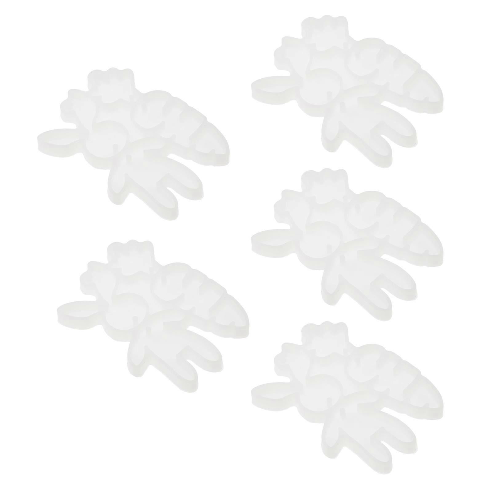 Unique Easter Bunny Mold 5Pcs DIY Key Pendant Ideal For Children Simple Design 7x5cm Silicone Material
