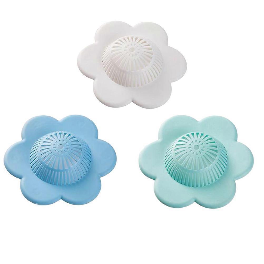Assorted Color 3Pcs Silicone Floor Drain Cover For Shower Room Use Hollow Out Design Smooth Drainage