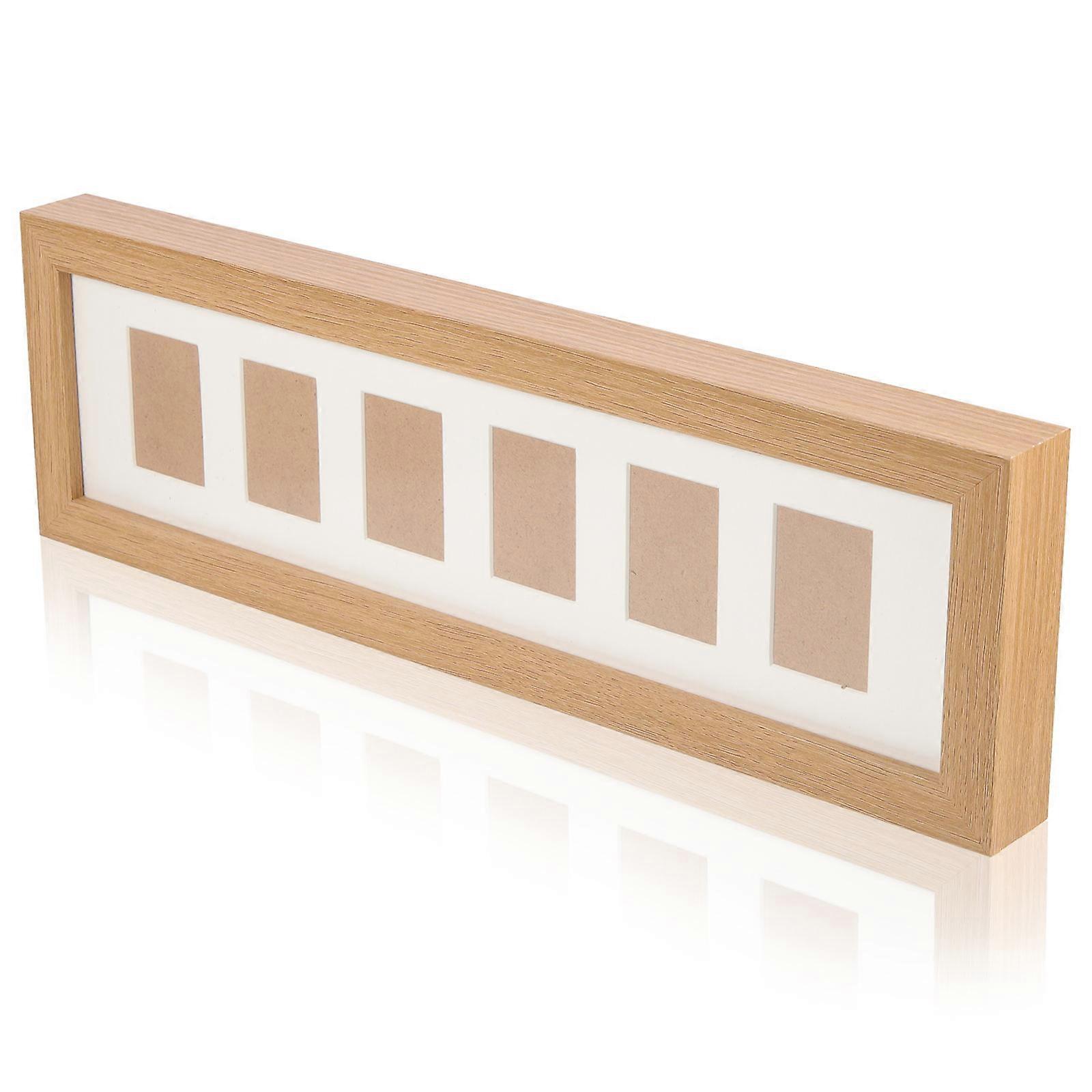 Wood Baby Picture Frame for Home Use Light Brown Simple Decorative 4x6 Inch