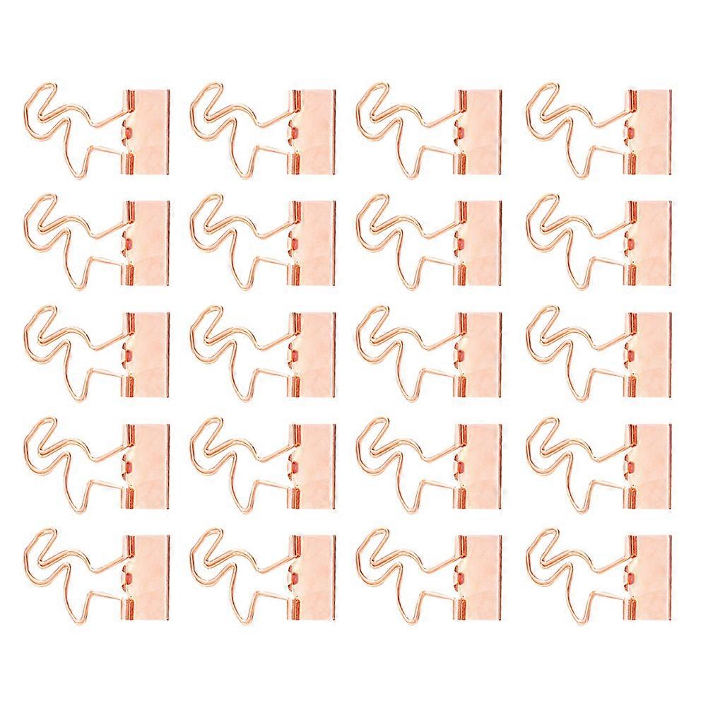 Clip de note décoratif 20Pcs Flamingo Metal Binder Clip Porte-papier pour la décoration de la maison et du bureau Parfait pour l’organisation de billets