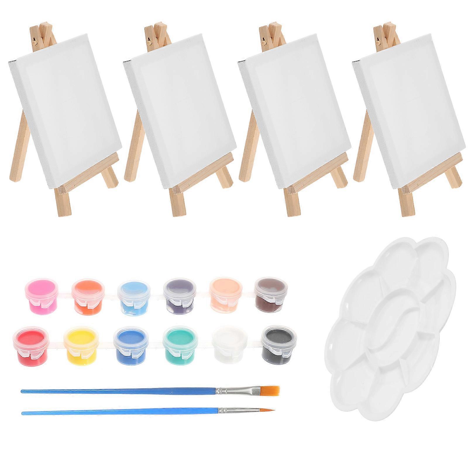 Drawing Kit With Canvas And Easel For Art Students Oil Paint Enthusiasts In Multi Wood 1Set