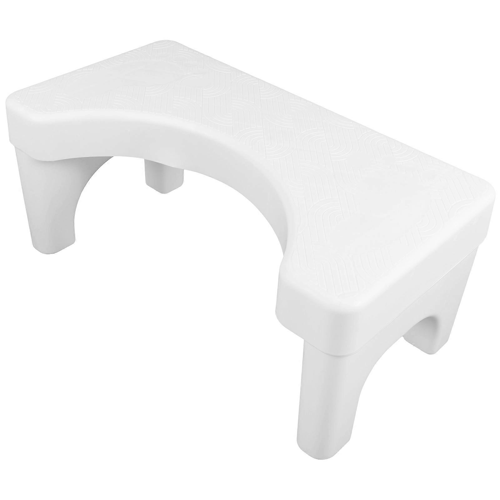 Durable Plastic Slip Resistant Stool for Bathroom, Lightweight & Easy to Clean Footstool for Adults, Strong Load Capacity, White