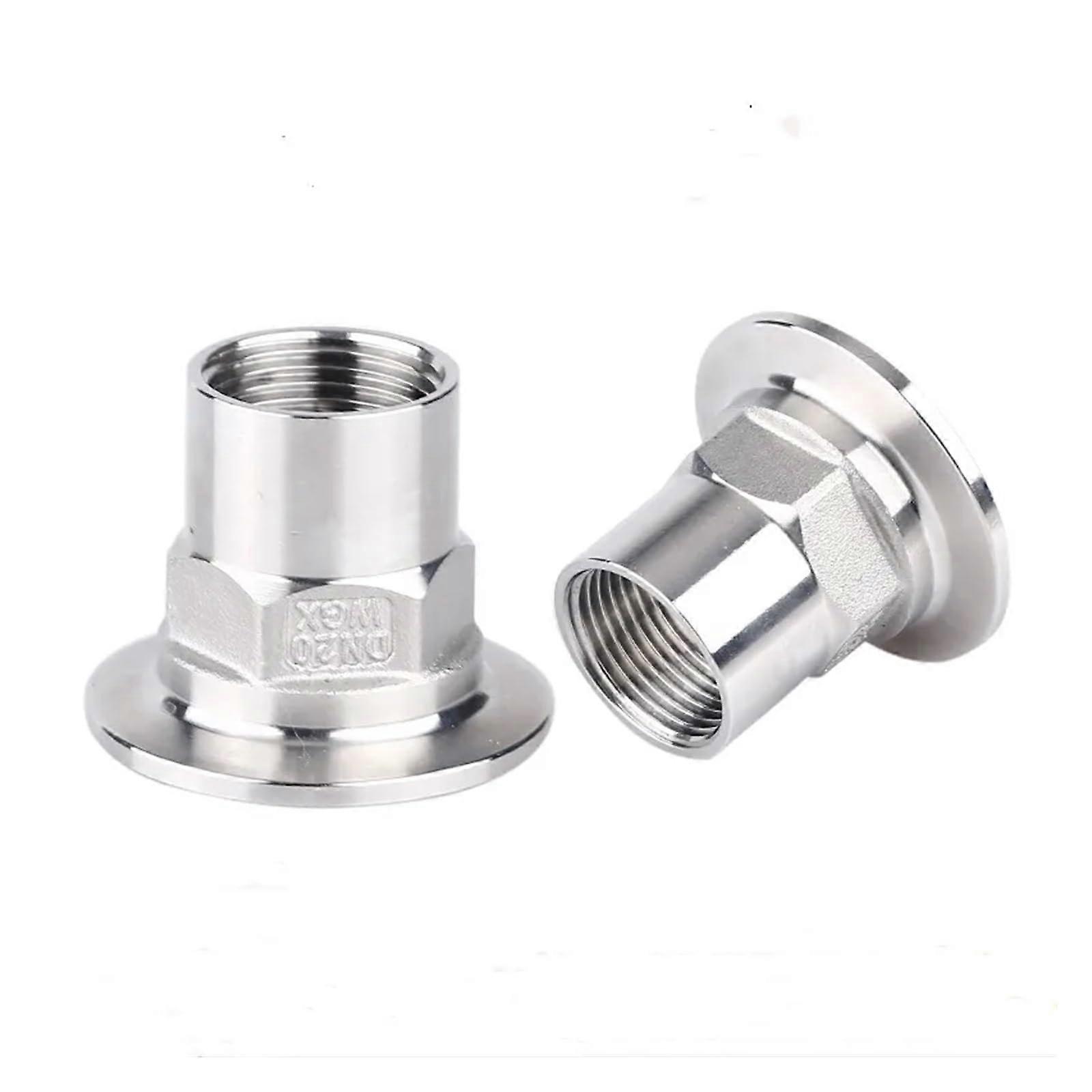 SS304 Stainless Steel Female Thread Hex Ferrule Pipe Fitting Tri Clamp 1/2" to 2" DN15-DN50 OD77.5MM