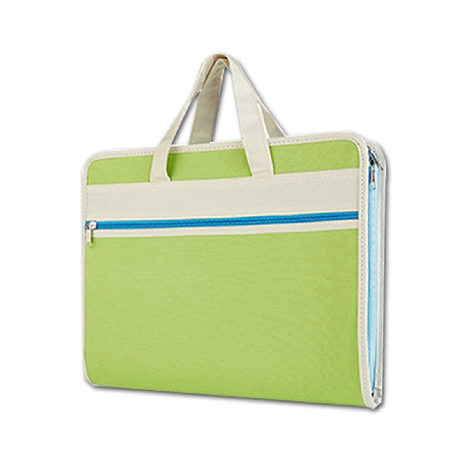 Accordion Document Case A4 Letter Size Foldable File Rack Green One Size