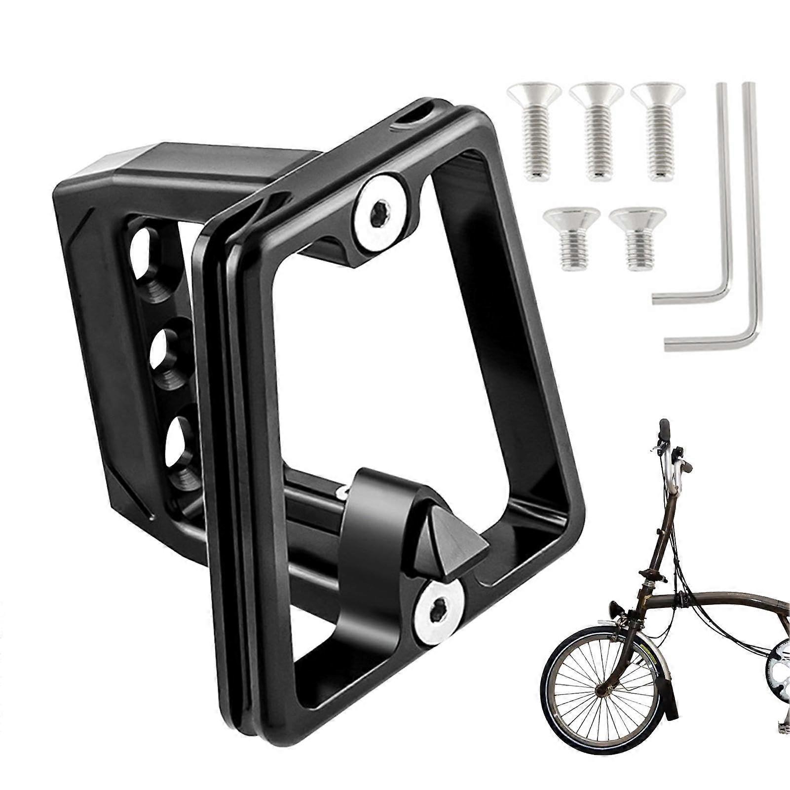 Generic Bicycle Front Carrier Block Non-Slip Foldable Front Rack Adapter Multipurpose Front Carrier Black