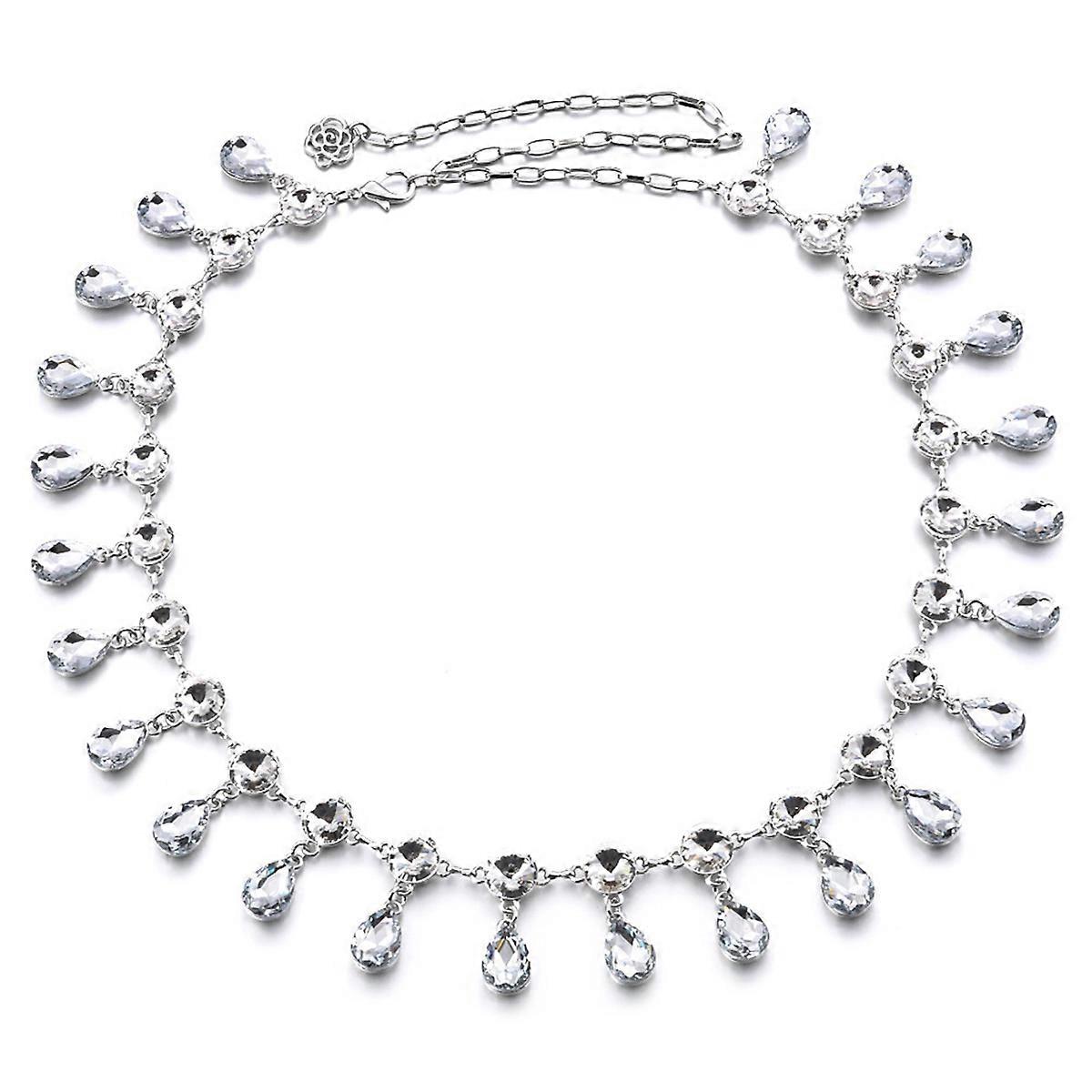 Metal Fringe Waist Chain 1Pcs Decorative Dress Accessory and Dance Wear for Weddings Proms and Daily Use in White