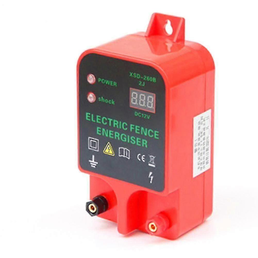 Electric Fence Livestock Pulse Controller with High Voltage & High-decibel Waterproof LCD Display for EU 10km Range