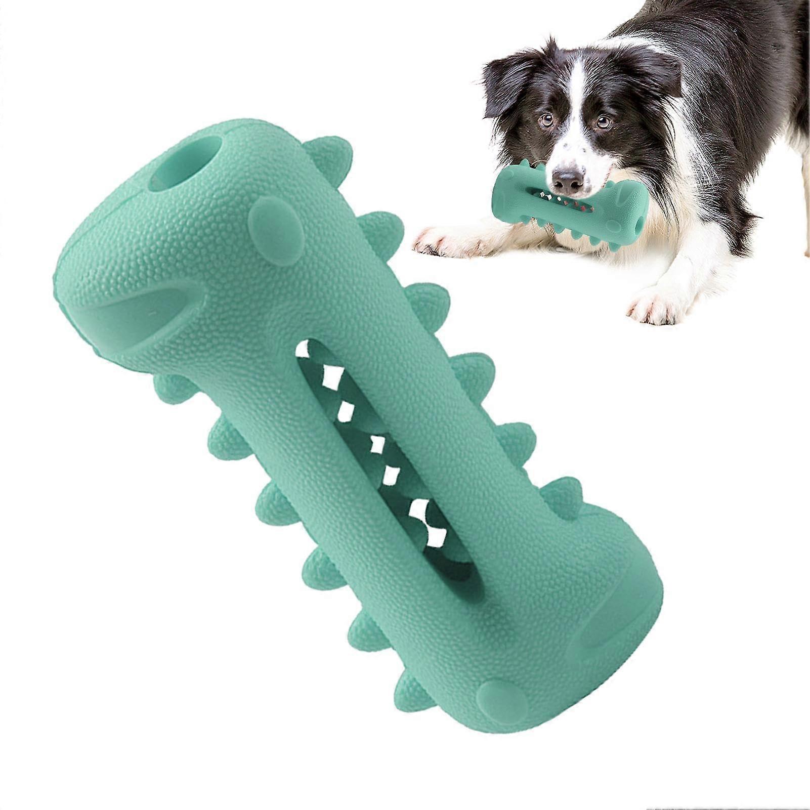 Dog Teeth Cleaning Toy - Interactive Puzzle Treat Dispenser for Aggressive Chewers, Light Blue, Durable Material, Teething Aid