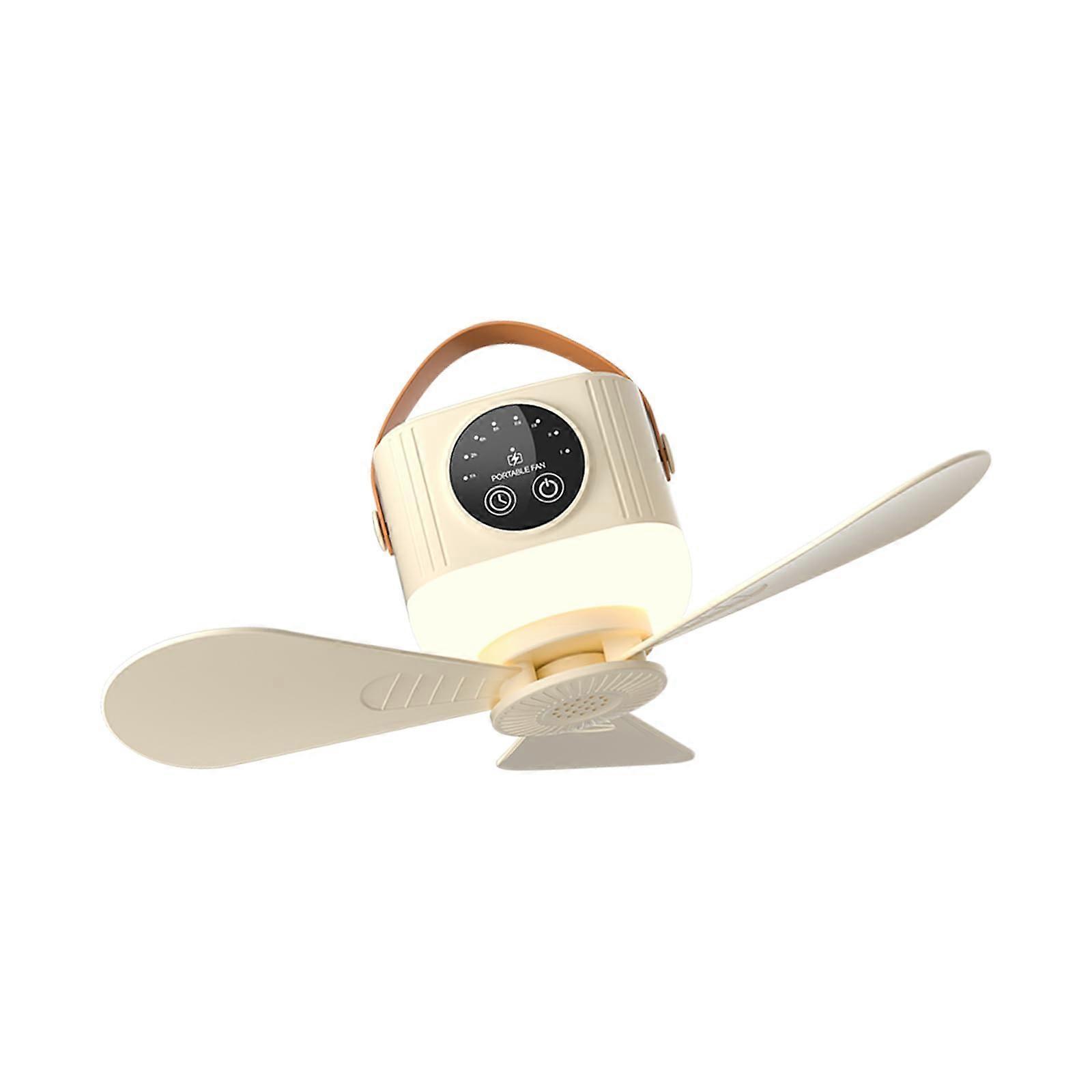 5V USB Ceiling Fan Light With Remote 4 Speeds And 3 Lighting Levels For Camping Dormitory And Bedroom Quiet Rice White